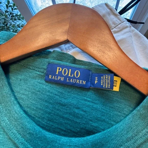 Ralph Lauren Green Long Sleeve with Orange Print - Picture 4 of 5